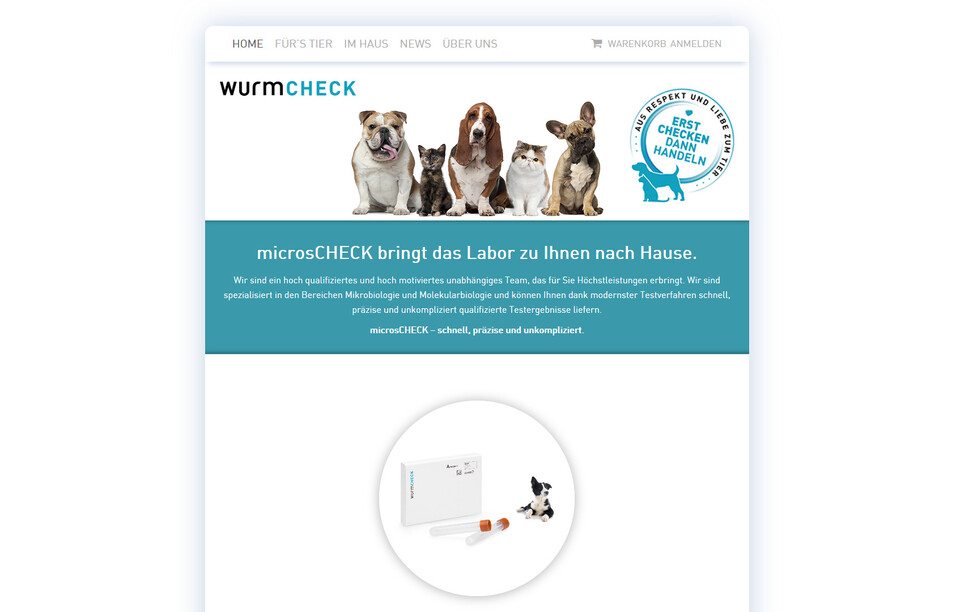 microsCHECK.ch Webshop für den Verkauf innovativer mikrobiologischer Testprodukte für den Heimtier- und Heimbereich